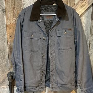 Woolrich Slate Gray Jacket with Dark Brown Corduroy Collar